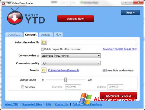 Zrzut ekranu YTD Video Downloader na Windows XP