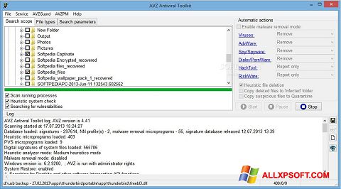 Zrzut ekranu AVZ na Windows XP
