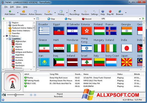 Zrzut ekranu RarmaRadio na Windows XP