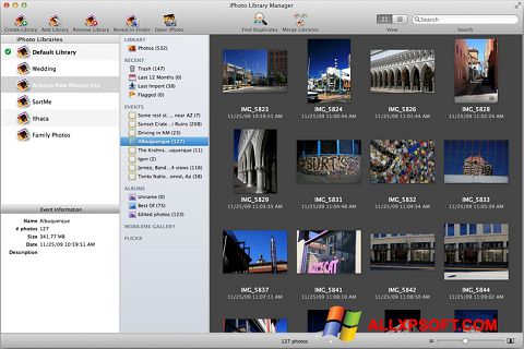 Zrzut ekranu iPhoto na Windows XP