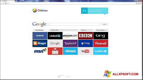 Zrzut ekranu Orbitum na Windows XP