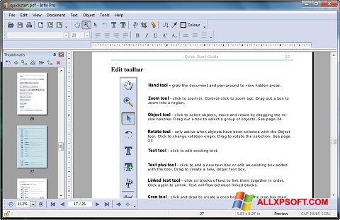 Zrzut ekranu Infix PDF Editor na Windows XP