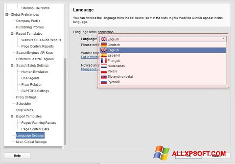 Zrzut ekranu Site-Auditor na Windows XP