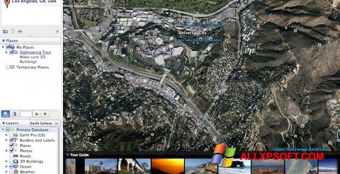 Zrzut ekranu Google Earth Pro na Windows XP