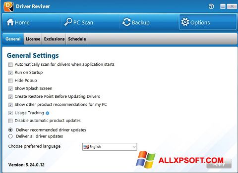 Zrzut ekranu Driver Reviver na Windows XP