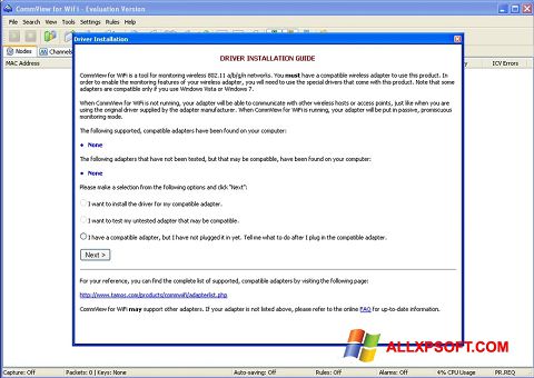 Zrzut ekranu CommView for WiFi na Windows XP