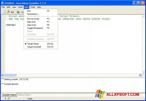 Zrzut ekranu Inno Setup na Windows XP