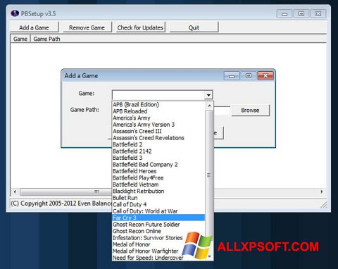 Zrzut ekranu PunkBuster na Windows XP