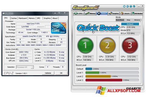 Zrzut ekranu EasyTune na Windows XP