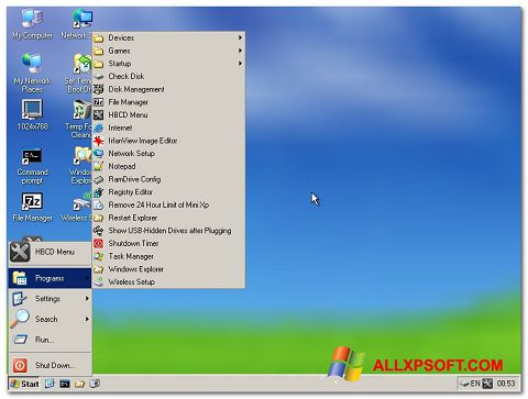 Zrzut ekranu Hirens Boot CD na Windows XP