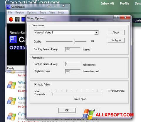 Zrzut ekranu CamStudio na Windows XP