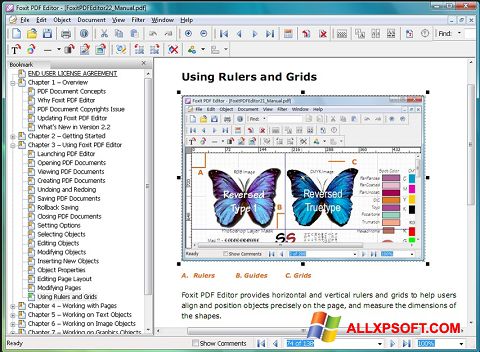 Zrzut ekranu Foxit PDF Editor na Windows XP