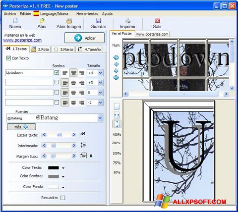 Zrzut ekranu Posteriza na Windows XP