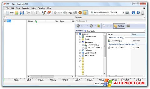 Zrzut ekranu Nero Burning ROM na Windows XP