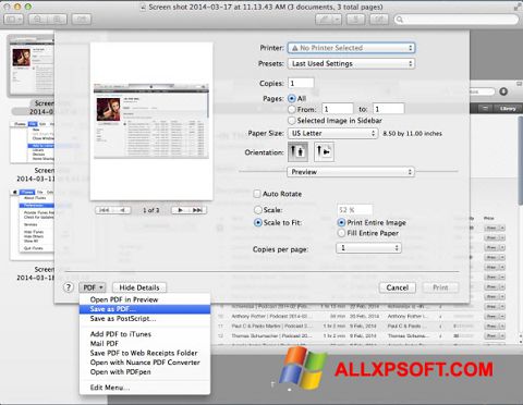 Zrzut ekranu PDF Combine na Windows XP