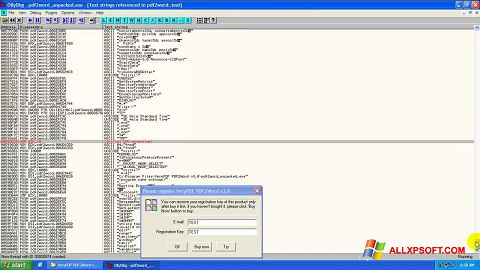 Zrzut ekranu PDF2Word na Windows XP