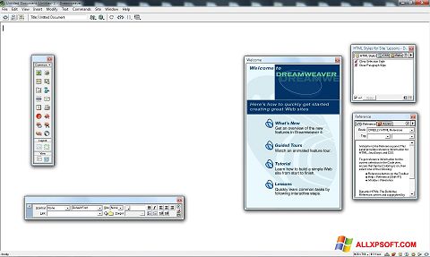 Zrzut ekranu Macromedia Dreamweaver na Windows XP
