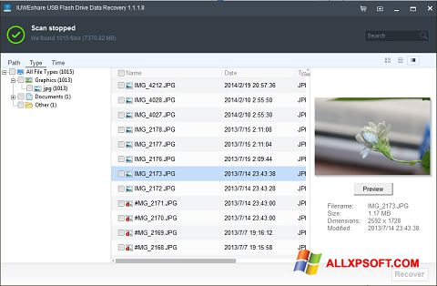 Zrzut ekranu USB Flash Drive Recovery na Windows XP
