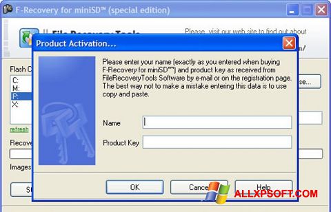 Zrzut ekranu F-Recovery SD na Windows XP