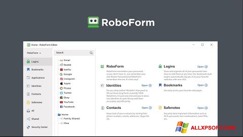 Zrzut ekranu RoboForm na Windows XP