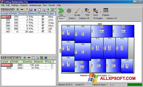 Zrzut ekranu Cutting na Windows XP
