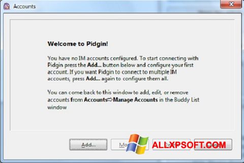 Zrzut ekranu Pidgin na Windows XP