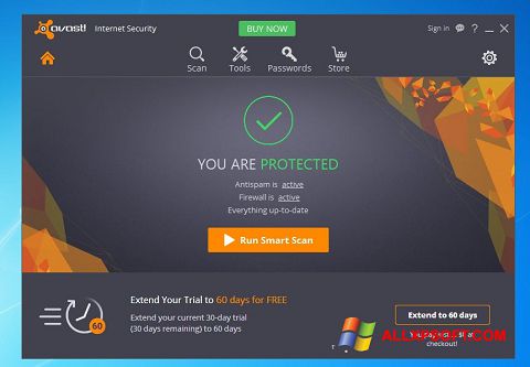 Zrzut ekranu Avast Internet Security na Windows XP