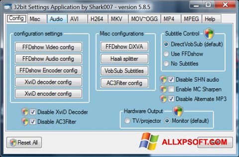 Zrzut ekranu Vista Codec Package na Windows XP