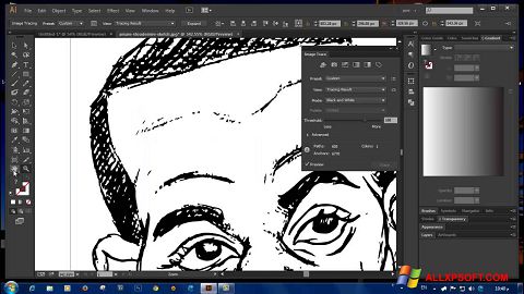 Zrzut ekranu Adobe Illustrator CC na Windows XP
