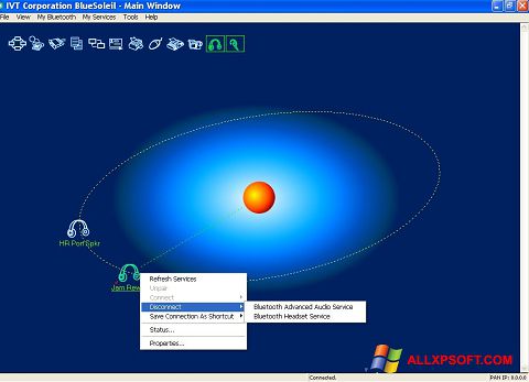 Zrzut ekranu BlueSoleil na Windows XP