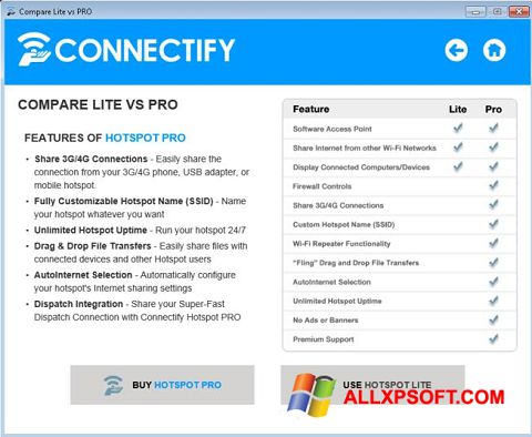 Zrzut ekranu Connectify Beta na Windows XP