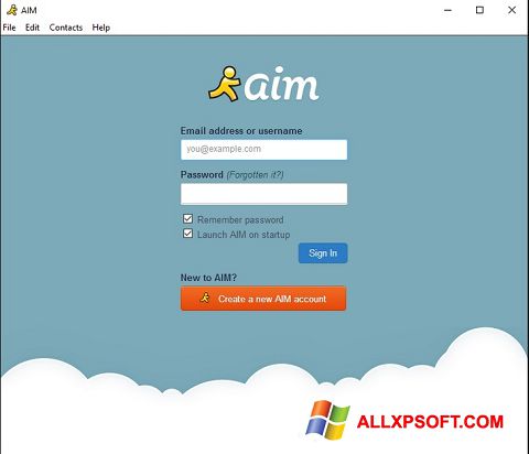 Zrzut ekranu AOL Instant Messenger na Windows XP