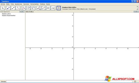 Zrzut ekranu GeoGebra na Windows XP