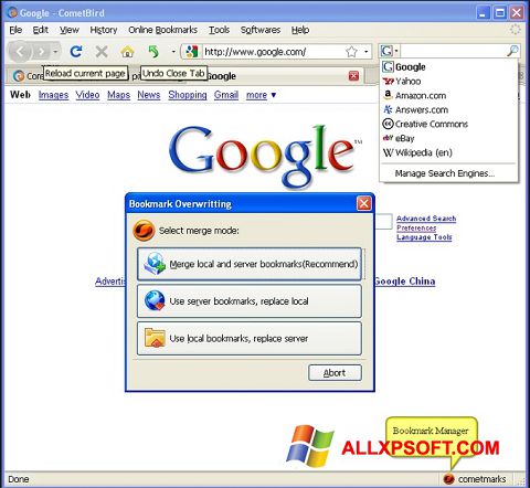 Zrzut ekranu CometBird na Windows XP