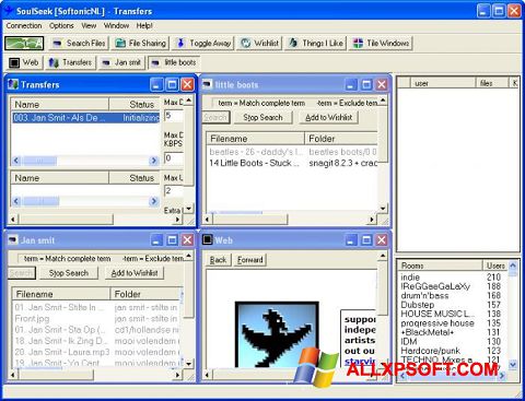 Zrzut ekranu Soulseek na Windows XP