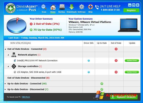 Zrzut ekranu DriverAgent na Windows XP