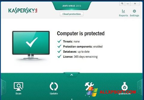 Zrzut ekranu Kaspersky Free Antivirus na Windows XP