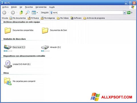 Zrzut ekranu Vista Drive Icon na Windows XP