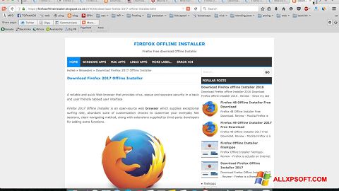 Zrzut ekranu Mozilla Firefox Offline Installer na Windows XP