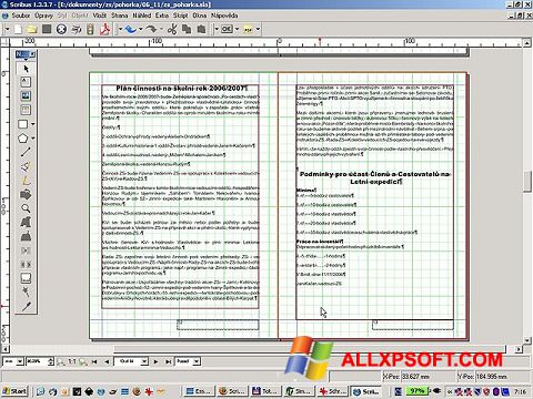 Zrzut ekranu Scribus na Windows XP