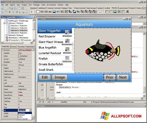 Zrzut ekranu Lazarus na Windows XP