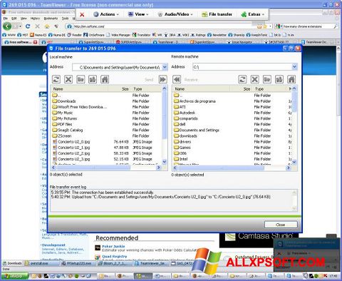 Zrzut ekranu TeamViewer na Windows XP