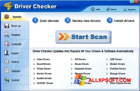 Zrzut ekranu Driver Checker na Windows XP