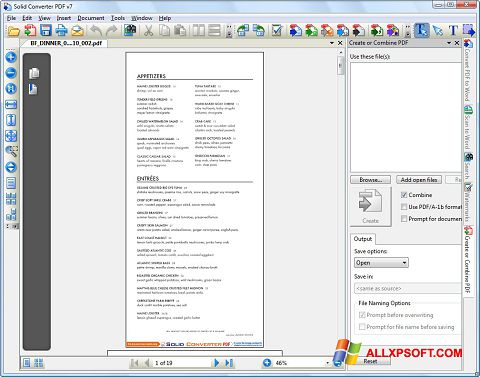 Zrzut ekranu Solid Converter PDF na Windows XP