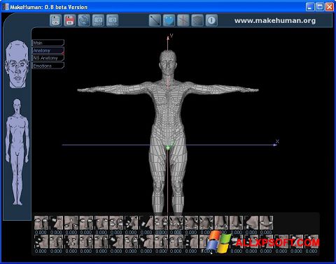 Zrzut ekranu MakeHuman na Windows XP