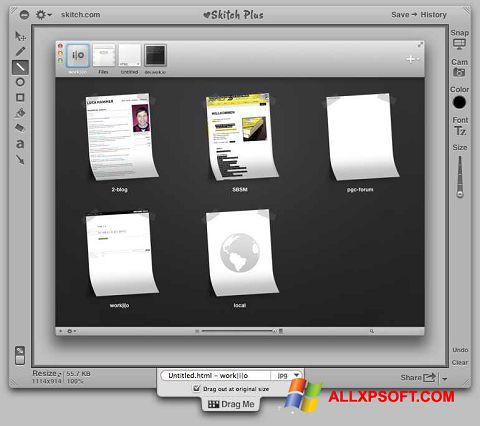 Zrzut ekranu Skitch na Windows XP