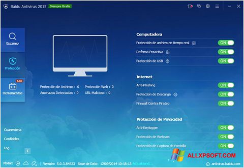 Zrzut ekranu Baidu Antivirus na Windows XP