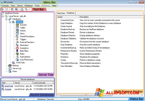 Zrzut ekranu InterBase na Windows XP