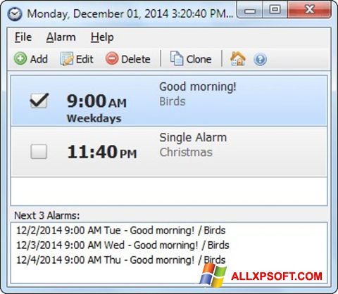 Zrzut ekranu Free Alarm Clock na Windows XP