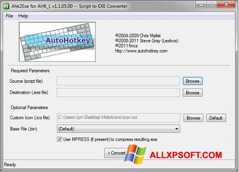 Zrzut ekranu AutoHotkey na Windows XP